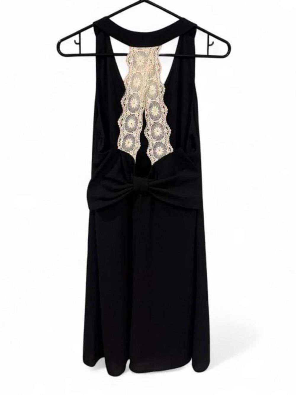 Altar'd state black dress with white lace and bow detailing
